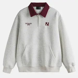 Fullneat Polo Collared Sweatshirt Quarter Zip Up Long Sleeve Pullover Top Y2k Teen Girls Outfits Womenswear Hoodie