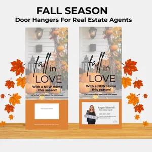 Set of 20 - FALL in Love with a New Home - Real Estate Door Hangers