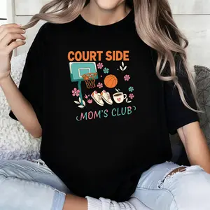 Basketball Moms Court Side Tshirt, Mothers Day Gift for Basketball Moms, basketball moms club, Retro court side shirt, Basketball mom tees