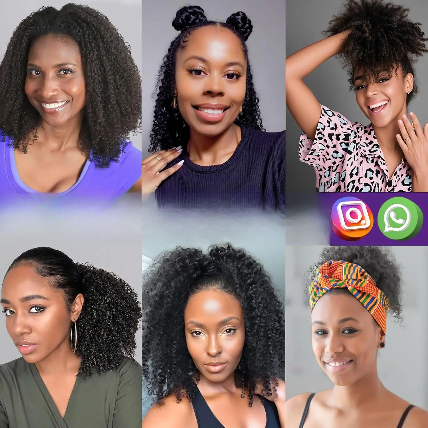 Curly Clip in Hair Extensions Human Hair Kinky Afro 14in Voluminous Thick Human Hair Extensions Kinkys Curly Clip ins Natural  main image 4