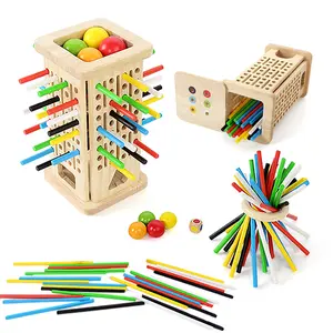 Wooden Rod Game Set, Interactive Family Party Toy, 3-Play Modes, Enhances Focus & Coordination, Perfect Gift for Holidays