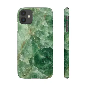 Green Jade Crystal Texture Snap Case Phone Cover | Gemstone Phone Case