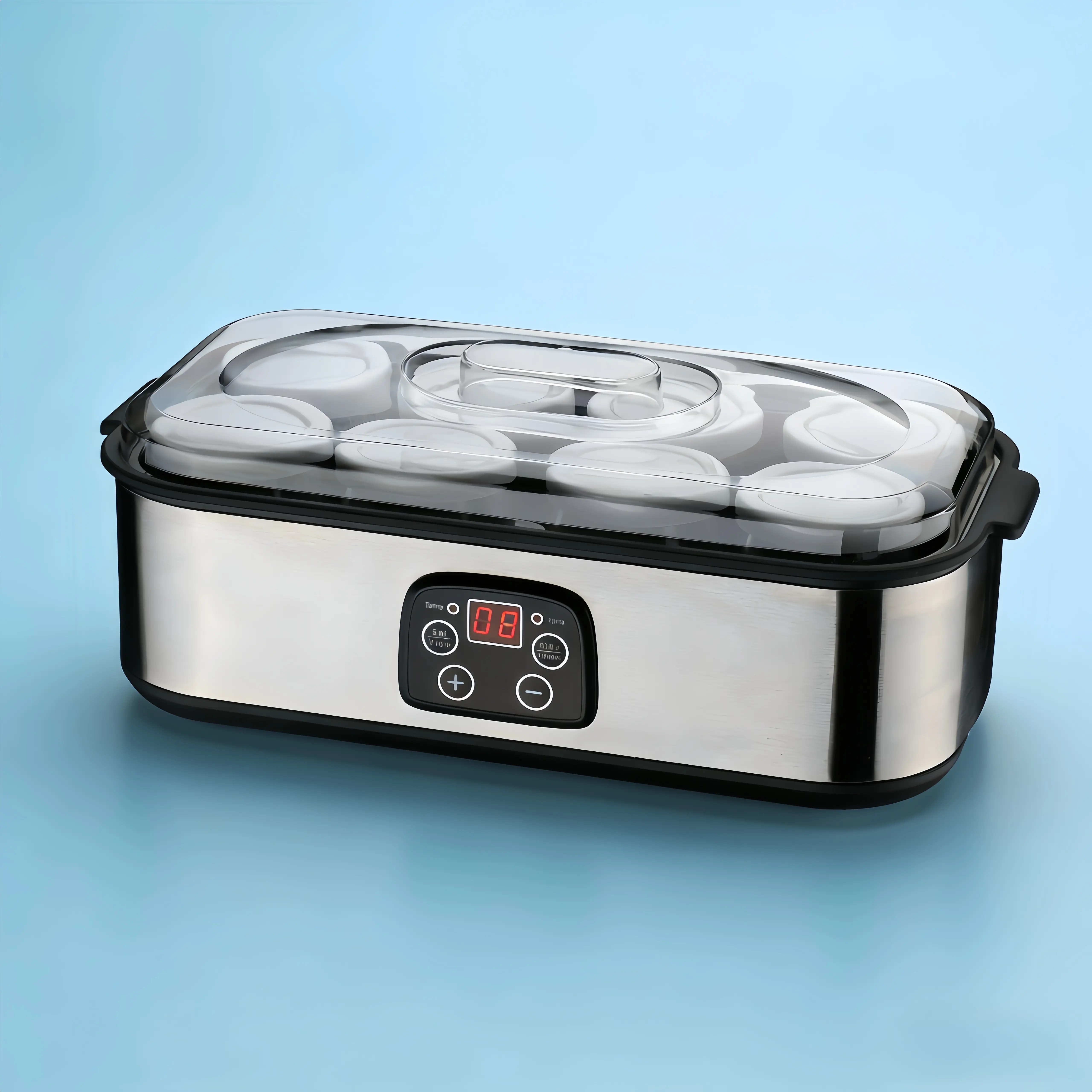 8-Cup BPA-Free Stainless Steel Kitchen Yogurt Maker with Custom Fermentation, Meal Prepping Support, Dishwasher-Safe Parts, Cleaning Brush & 5 Free Matching Gifts for Busy Families
