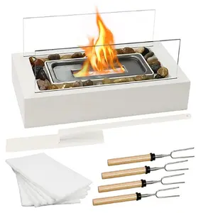 Desktop fire pit, indoor/outdoor small fireplace, used for baking marshmallows, portable fire pit, home courtyard balcony decoration, gifts for mothers, ladies, brides, friends, suitable for new home relocation and birthdays