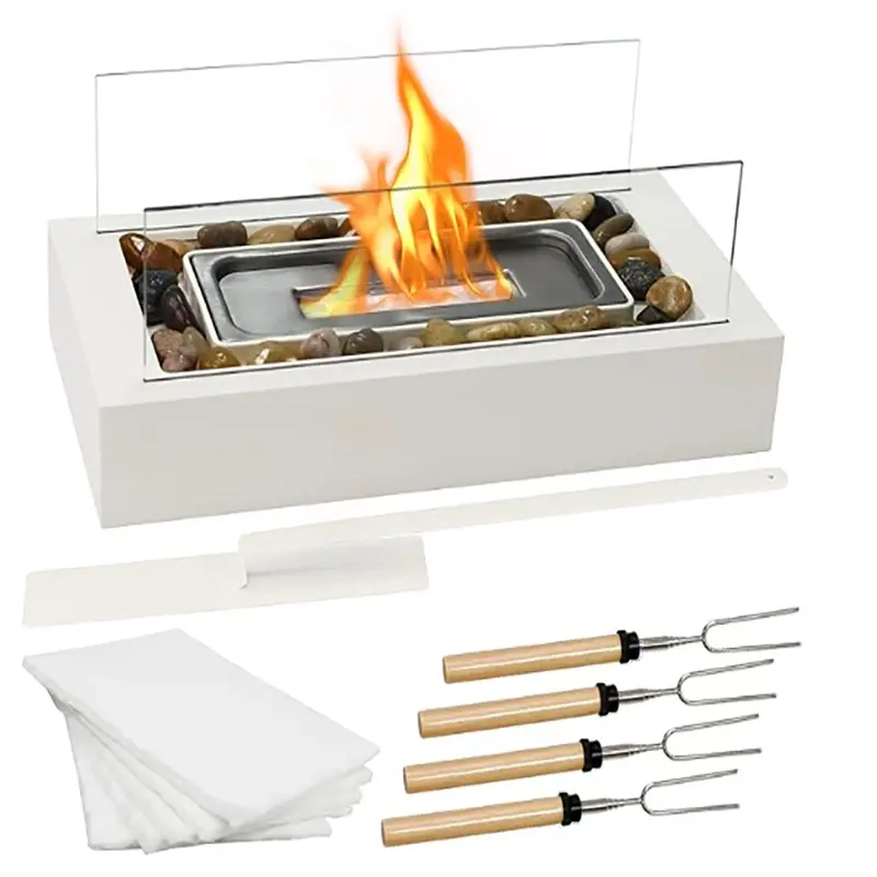 Desktop fire pit, indoor/outdoor small fireplace, used for baking marshmallows, portable fire pit, home courtyard balcony decoration, gifts for mothers, ladies, brides, friends, suitable for new home relocation and birthdays