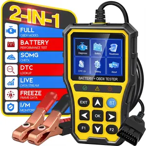 Hexibii 2-in-1 OBD2 Scanner Car Battery Tester ,PRO OBD2 Scanner Diagnostic Tool, Car Code Reader with Battery Tester, Check Engine Code Reader with Reset OBDII, Real-Time Date, DTC Lookup, Scan Tool for All OBDII Protocol Cars Since 1996