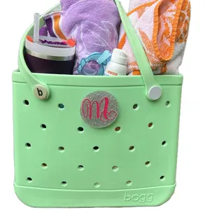 Acrylic silver and pink Monogram Bogg bag tag