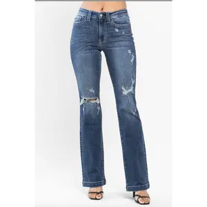 Judy Blue Hand Sand Destroyed Bootcut Jeans
