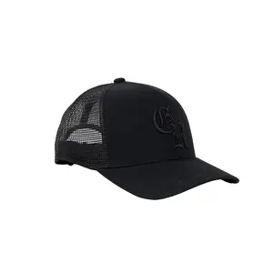 5-Panel Initial Trucker Hat with Embroidered GR Logo Adjustable Snapback Breathable Mesh Back Cotton Front Lightweight One Size Fits Most