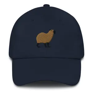 Capybara Hat, Embroidered Adjustable Unisex Dad Hat, Cute Animal Cap, Relaxed Fit, Multiple Colors