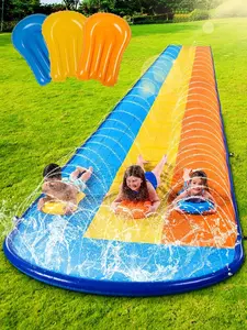 18ft/22.5ft/32.5ft Water Slide and Inflatable Boards, Double/Triple Lawn Water Slides  easter gifts for kids