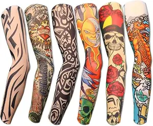 6pcs Temporary Tattoo Sleeves Set Arts Temporary Fake Slip On Tattoo Arm Sleeves Kit