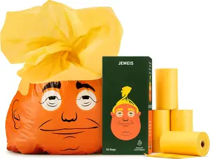 Funny Dog Poop Bags 60 Count – Leak Proof Pet Waste Bags with Novelty Cartoon Design, Easy-Tie Handles, Odor Blocking Dog Waste Bags for Daily Walks