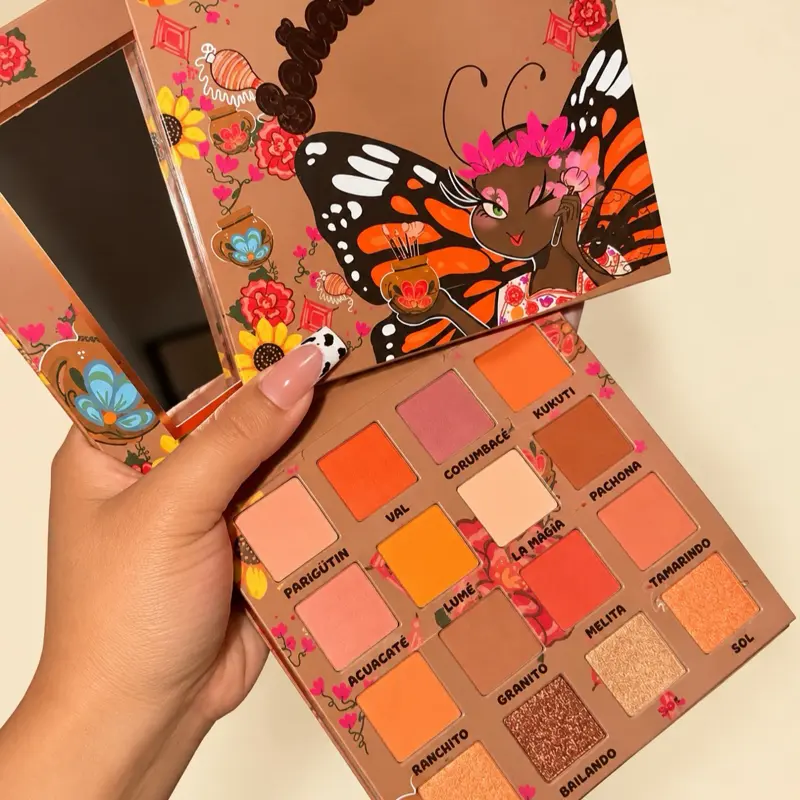 Soñadoras Eyeshadow Palette Matte. Fall shades, orange and terracota ,mattes and shimmers
