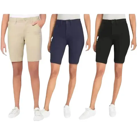 Women's 3 Pack Super Stretch Bermuda Shorts