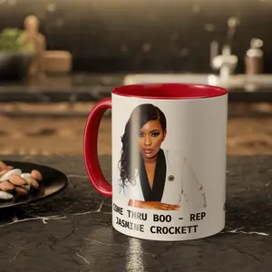 Rep Jasmine Crockett Mug - Come Thru Boo - Political Satire - Feminist Decals - Gifts For Activist