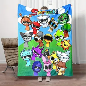 Sprunki Blanket Comfortable Flannel Blanket, Suitable For Sofa Beds And Living Rooms, Family Halloween Decorations, Halloween Blankets, Halloween Gifts