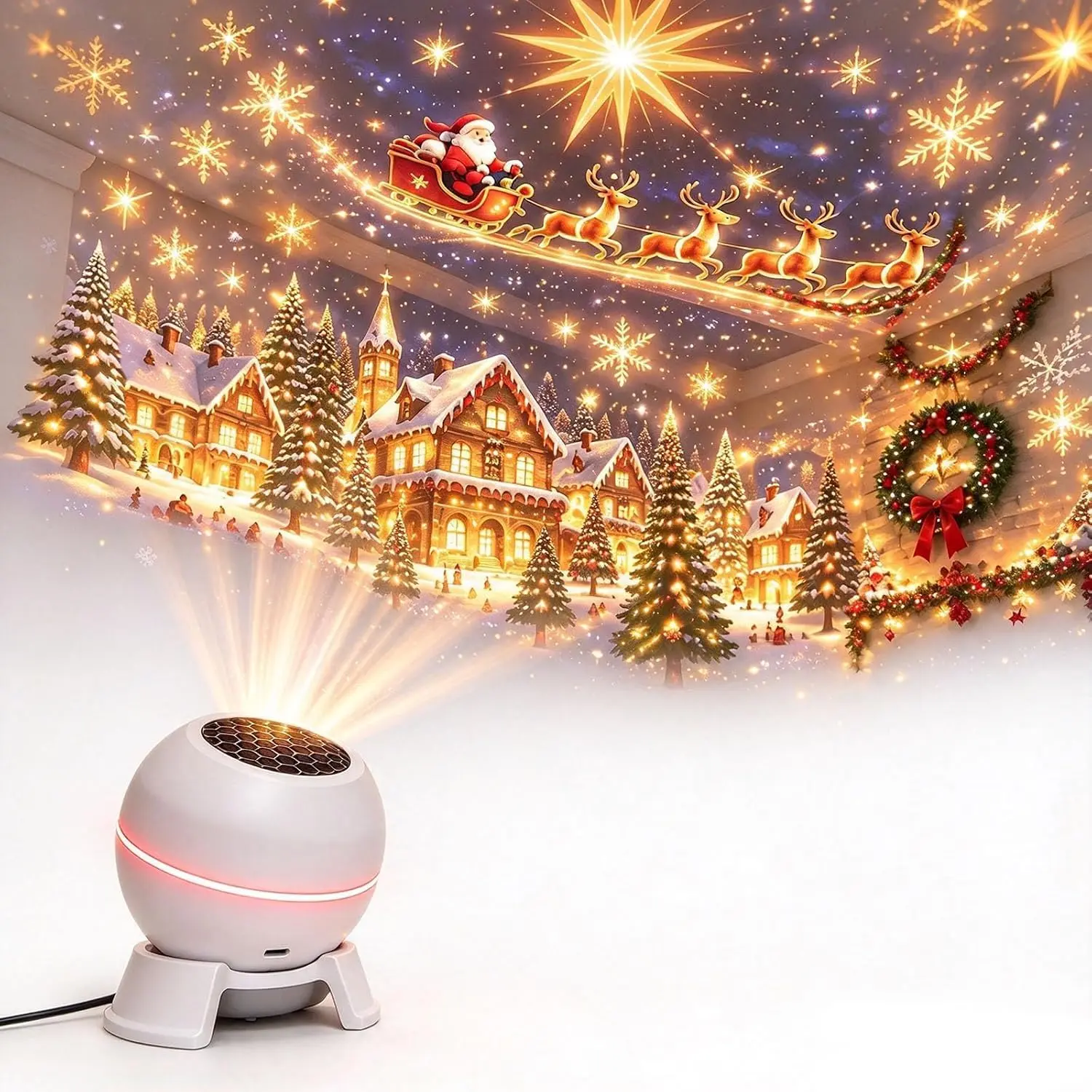 Christmas Projection Night Light, Home & Indoor Decorative Lighting Projector, Holiday Room Transformer