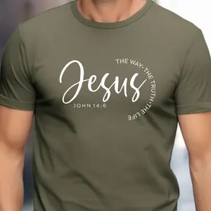 Jesus: The Way, The Truth, The Life - John 14:6 Christian T-Shirt Classic Fit Unisex Soft Cotton Tee for Men & Women Eco-Friendly Ribbed Collar