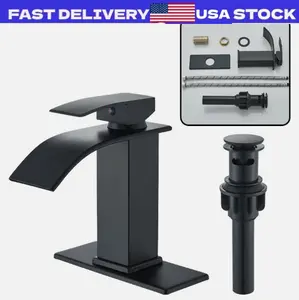 Black Bathroom Sink Faucet Lavatory Vanity Single Handle 3 Holes Basin Mixer Tap