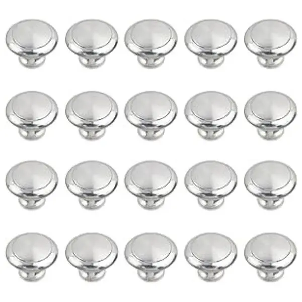 20 pcs Silver Cabinet Knobs Round Brushed Nickel Drawer Knobs Modern Cabinet Door Knobs Kitchen Cabinet Knobs, with Mounting Screws, Knob Dia 1.2 inch