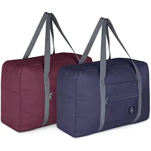 2 Pack Foldable Travel Duffel [[Bag]] for Airlines [Carry]  Weekender [Overnight]  Tote Gym Duffel [[Bag]] with Toiletry [[Bag [Overnight] [[Bag For Women