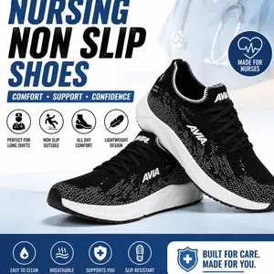 Ironcrest Footwear Women's Non Slip Nursing Shoes, Comfortable Slip On Walking Sneakers for Long Shifts-Clearance