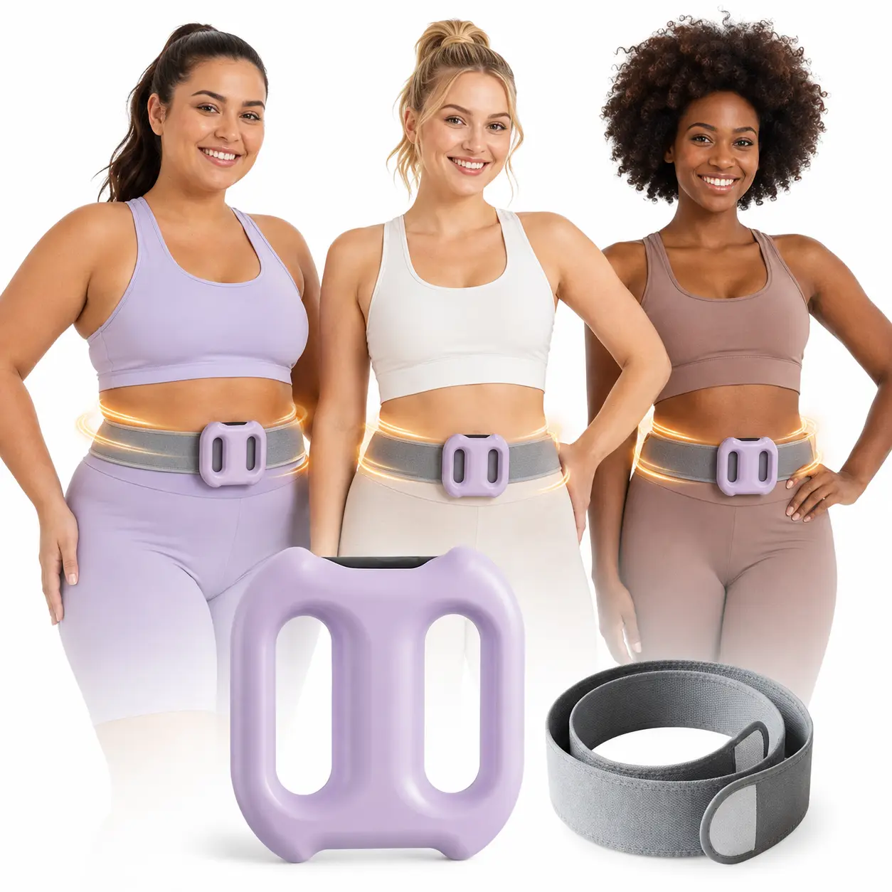 ADDWIN 2025 New R10 Fascia Ring Mini Massage Belt - Cordless Rechargeable, Upgraded Adjustable Strap for 55in Max Waist Fit, Muscle Relief for Back Recovery, Portable Parent Gift