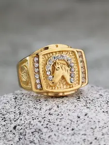 Rhinestone Decorated Horse Design Ring, Fashion Accessories for Both Men & Women for Party, Daily Clothing Decor, Trendy All-match & Exquisite Jewelry for Birthday Gift, Elegant Rhinestone Ring Jewelry Gifts, Fashionable Jewelry, Jewelry Rings
