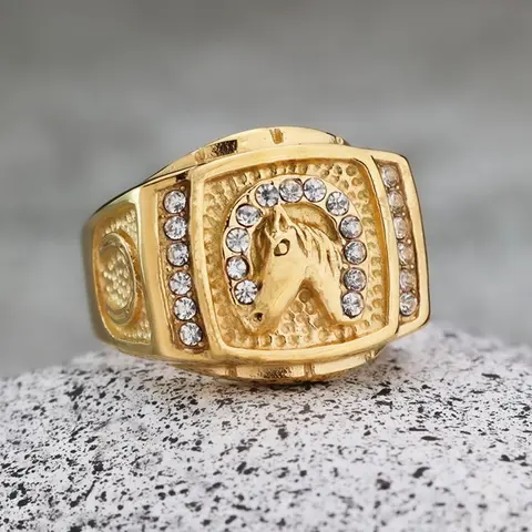 Rhinestone Decorated Horse Design Ring, Fashion Accessories for Both Men & Women for Party, Daily Clothing Decor, Trendy All-match & Exquisite Jewelry for Birthday Gift, Elegant Rhinestone Ring Jewelry Gifts, Fashionable Jewelry, Jewelry Rings