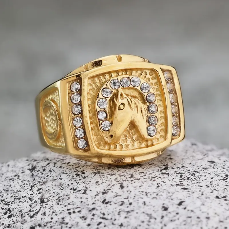 Rhinestone Decorated Horse Design Ring, Fashion Accessories for Both Men & Women for Party, Daily Clothing Decor, Trendy All-match & Exquisite Jewelry for Birthday Gift, Elegant Rhinestone Ring Jewelry Gifts, Fashionable Jewelry, Jewelry Rings