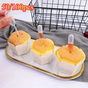 50/100PCS Mini Dropper Disposable Jam Dropper for Cupcakes Sauce Squeeze Transfer Pipettes Dropper Dessert Stuffed Cake Decor