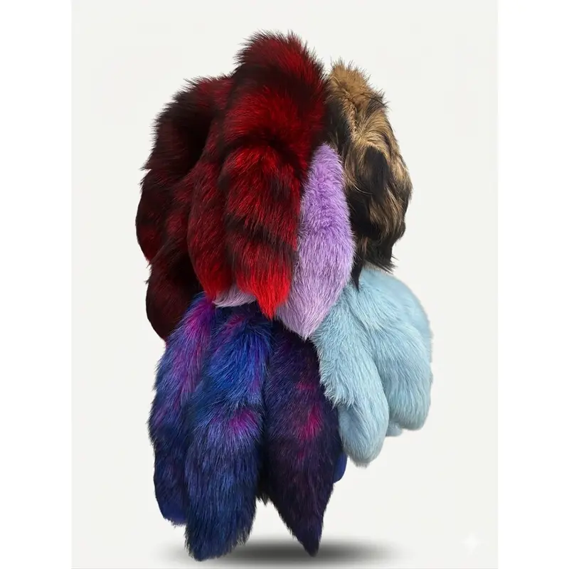 S-XL Ultra Realistic Fox Tail Key Chain-Purse Charm Luxury Faux Fur