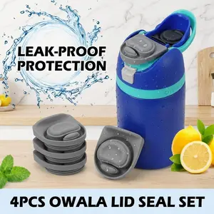 4pcs Silicon Stopper Replacement Fit with Various Sports Water Bottle 16/19/24/32/40oz, Dishwasher Safe, Water Bottle Top Accessories, Spout Gasket Replacement Parts,life hacks products