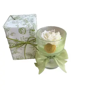 「Matcha Floating Flower」Scented Candle - Luxury Aesthetic Birthday Gift for Her