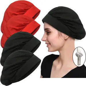 4 or 8 Pack Chef Hat Kitchen Cooking Chef Cap Adjustable  Service Hair Nets  Washable Mesh Bouffant Beanie