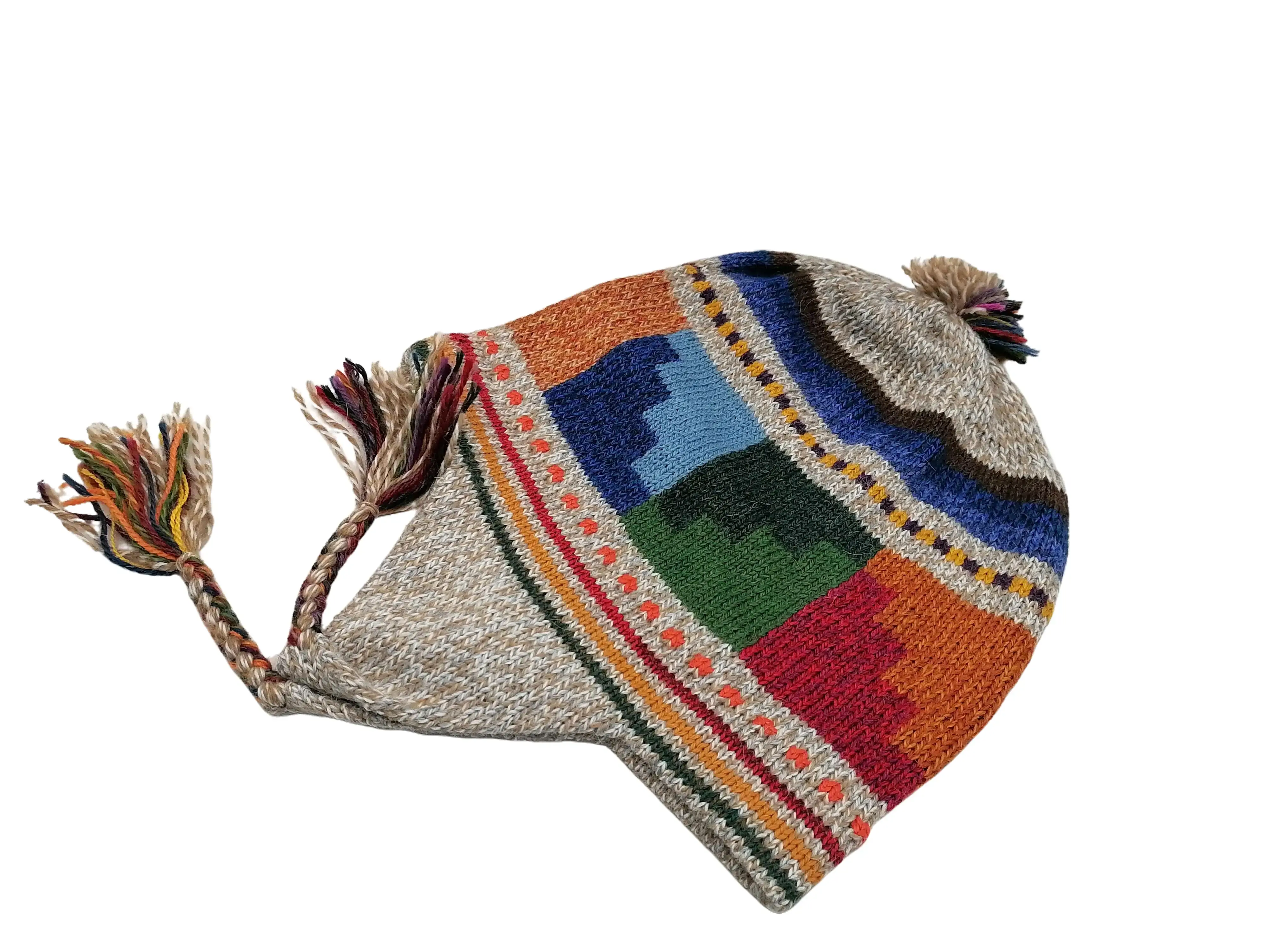 Women's Wool Knit Chullo for Winter Warm Peruvian Handicraft from Cusco
