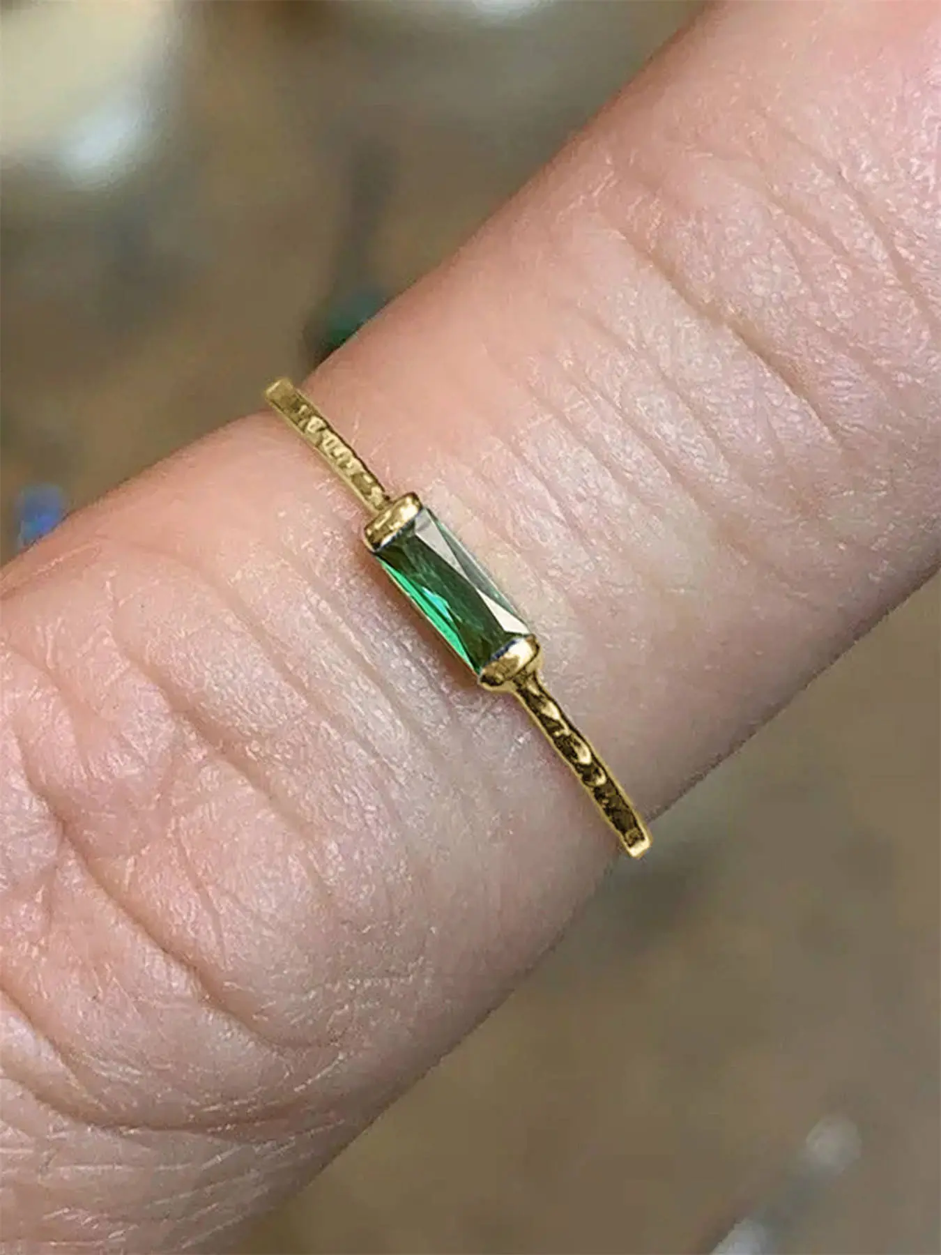 1 PC Pretty Cubic Zirconia Emerald Cut Solitaire Ring For Women Elegant Ring For Valentine's Day Gift Wedding Anniversary Party Jewelry Emerald Solitaire Engagement Ring
