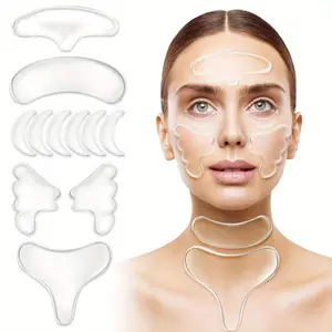 Reusable Facial Silicone Patches, 11pcs/set Silicone Face & Neck Patches, Portable Smoothing Firming Skin Patches for Sleep Use, Comfort