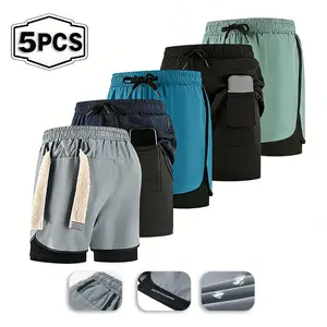 2026 new sports pants, summer double-layer sports and fitness shorts, men's and women's outdoor running shorts