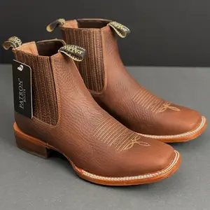 100 Botin Rhino Miel Square Toe Botin Charros Para Caballero Ankle Western Boot