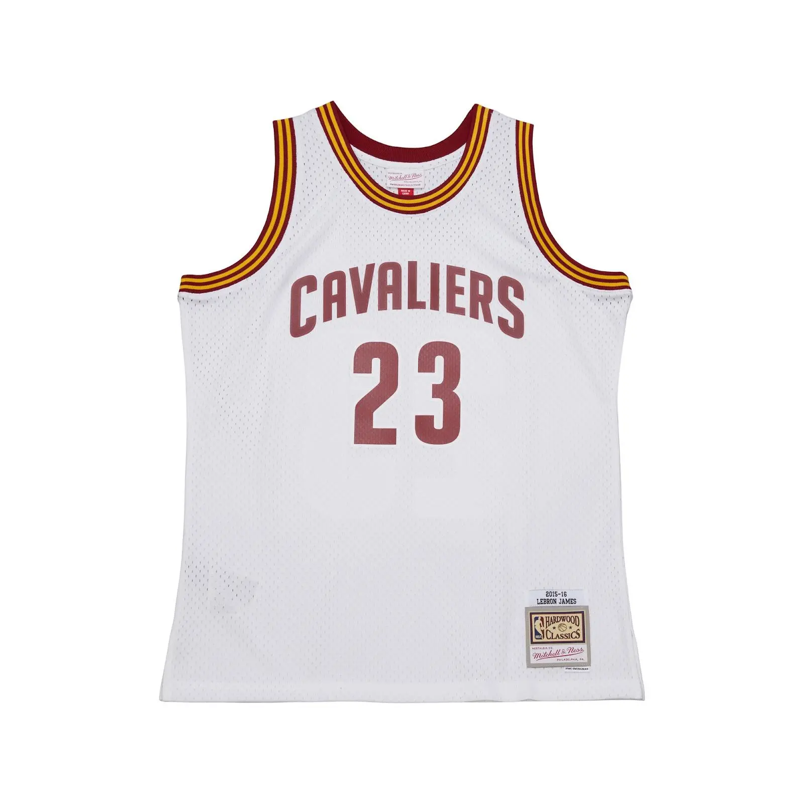 LeBron James Cleveland Cavaliers 2015-16 White Swingman Jersey NBA Throwback Basketball Hardwood Classics Fan Gear Mitchell & Ness