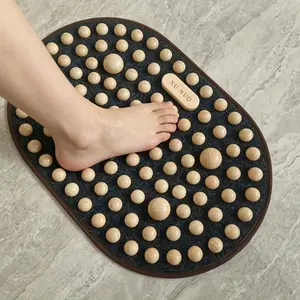 Natural Wood Foot Massage Pad, Home Wellness Acupressure Mat, Indoor Foot Yoga Tool, Relaxing and Stress Relief, Promotes Sleep