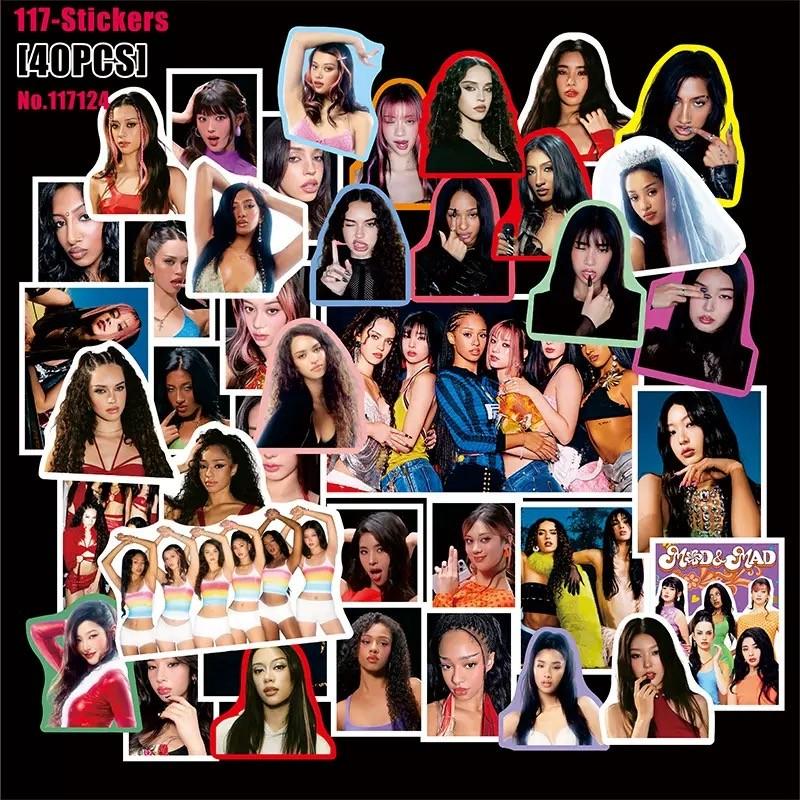 KATSEYE 40pcs/22pcs stickers, album card, collage, combination of waterproof stickers, decorative ipad collage, star peripherals, notebook stickers, mobile phone case support materials,Popular group support sticker, collection sticker,new collection greet