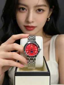 Classic Fashion Women's Watch, Stainless Steel Strap, Moon Phase Function, Waterproof Quartz, Elegant Roman Numerals, Casual Style, Best Gift