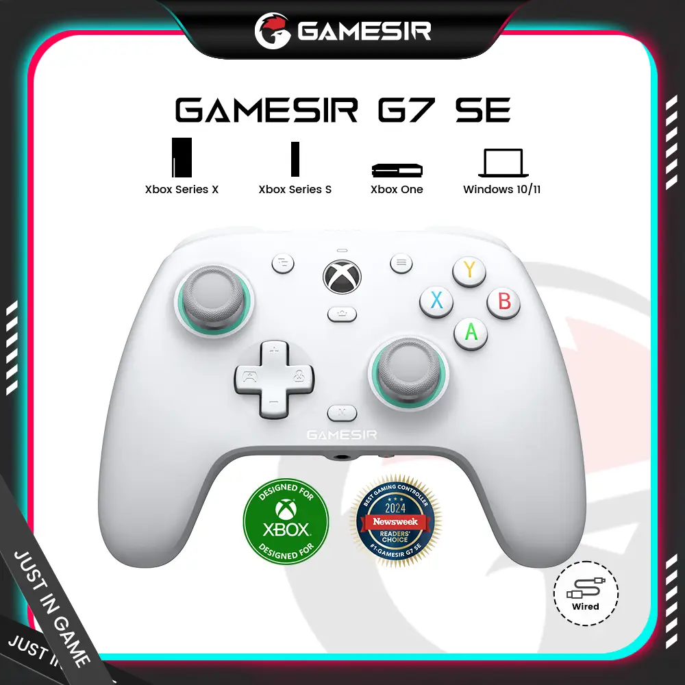 GameSir G7 SE Wired Controller for Xbox Series X|S, Xbox One & Windows 10/11, Plug and Play Gaming Gamepad with Hall Effect Joysticks/Hall Trigger, 3.