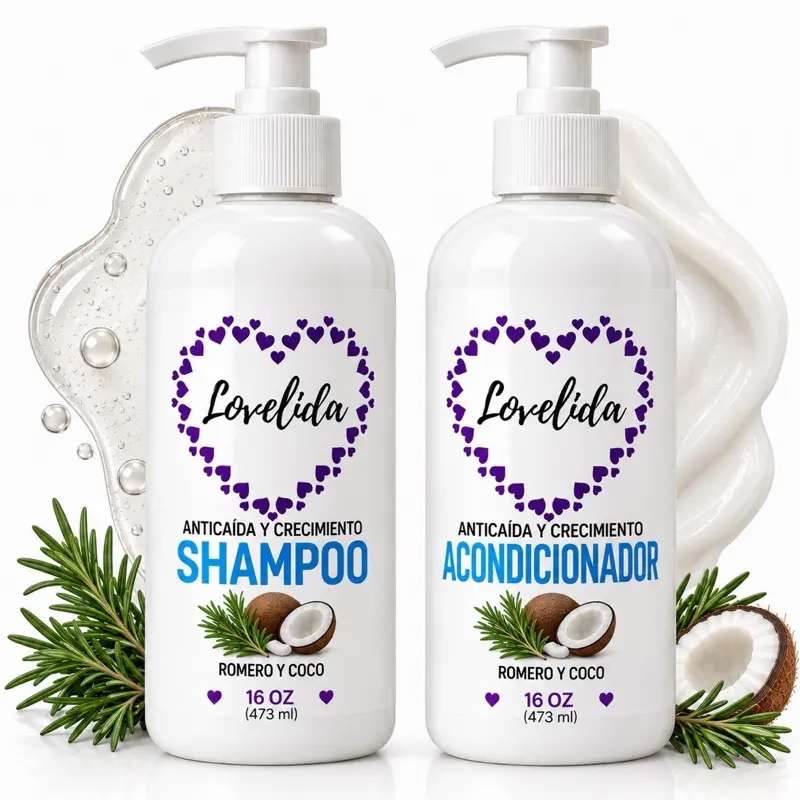Rosemary and coconut shampoo and conditioner for restoring damaged hair
