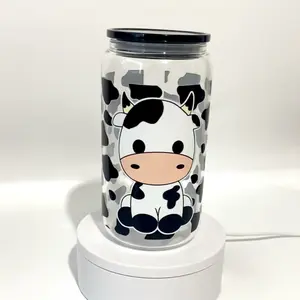 Cow glass cup