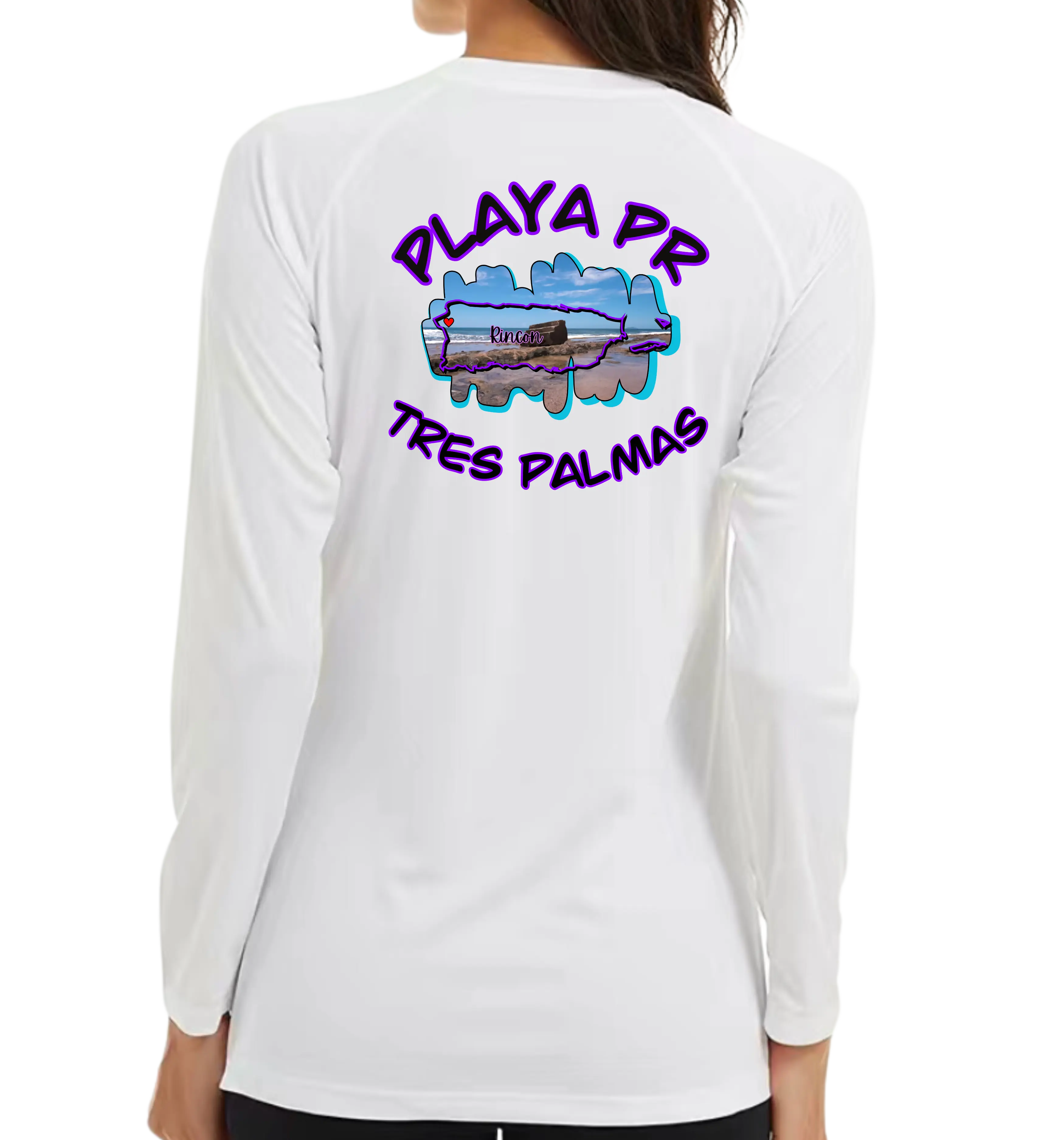 Women's UPF50+ rash guard long sleeve Tres Palmas, Rincon P.R