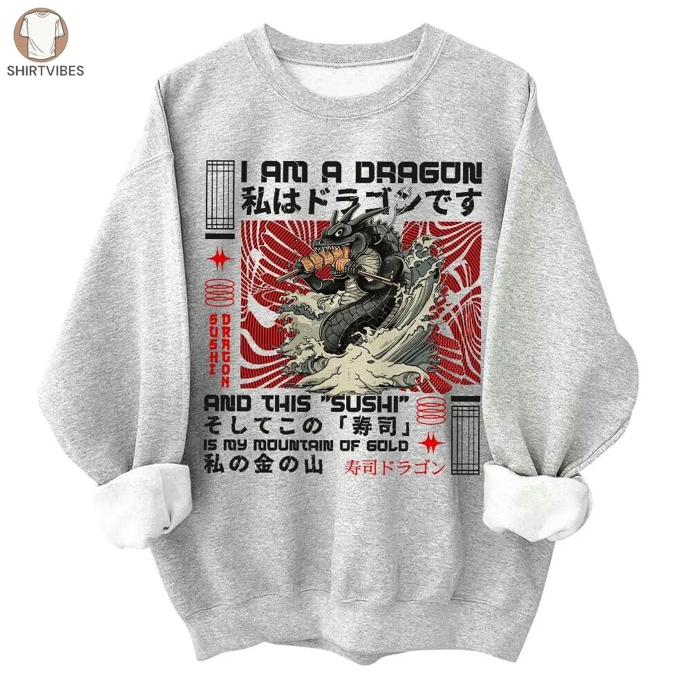 Kami Crew I Am A Japan Sushi Dragon Shirt, Japanese Food Tokyo Weird Culture Harajuku Streetwear Unisex Shirt, Hoodie, Sweatshirt
